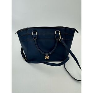 Anne‎ Klein Women's Leather Tote/Shoulder Bag Navy Blue